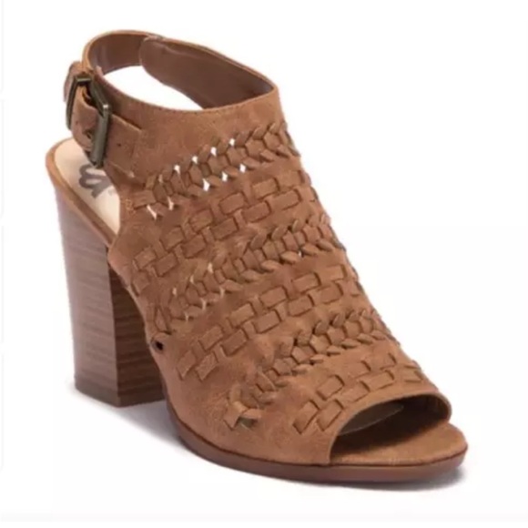 FERGALICIOUS By Fergie Vagabond Heeled Sandal Tan Brown Slingback Size 8.5 - Picture 9 of 9